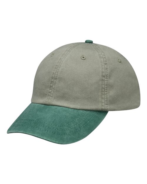 Adams Headwear Optimum Pigment - Dyed Cap - Adams Headwear LP101 Stone/ Forest OSFM Hats