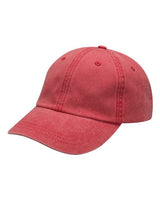 Adams Headwear Optimum Pigment - Dyed Dad Hat - Adams Headwear 10879 Red Adjustable