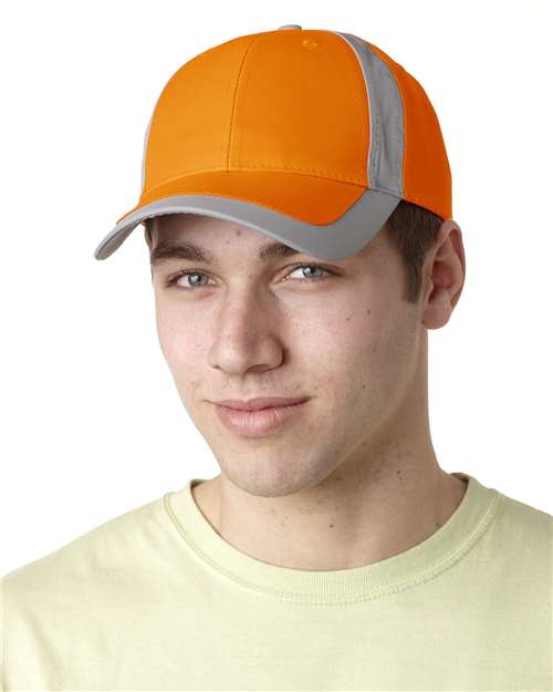 Adams Headwear Reflector High - Visibility Constructed Cap - Adams Headwear 13083 Orange Adjustable