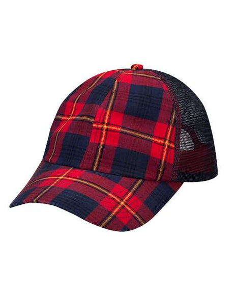 Adams Headwear Vibe Cap - Adams Headwear 10901 Red/ Navy Plaid OSFM