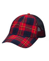 Adams Headwear Vibe Cap - Adams Headwear 10901 Red/ Navy Plaid OSFM