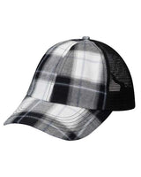 Adams Headwear Vibe Cap - Adams Headwear 10901 White/ Black Plaid OSFM