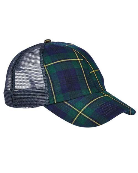 Adams Headwear Vibe Cap - Adams Headwear VB101 Forest/ Navy Plaid OSFM Hats