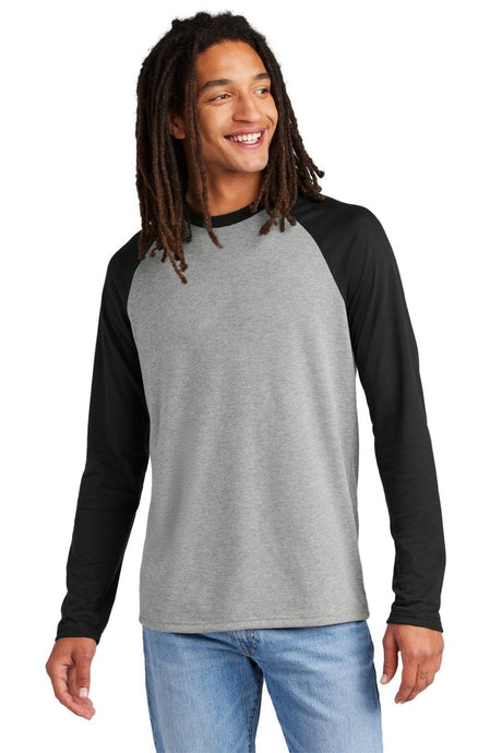 Allmade ® Unisex Tri - Blend Long Sleeve Colorblock Raglan AL6009 - AllMade AL6009 Deep Black/ Aluminum Grey XS T-Shirts