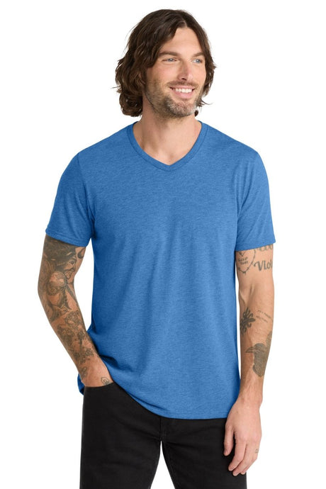 Allmade ® Unisex Tri - Blend V - Neck Tee AL2014 - AllMade AL2014 Azure Blue XS Short Sleeve T-Shirts