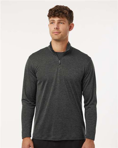 AllPro Men's Pro - Lock Performance Mélange Quarter - Zip Pullover - AllPro 4HM700 Black Melange XS