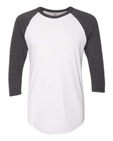 American Apparel Unisex 50/50 Raglan Three - Quarter Sleeve Tee - American Apparel BB453W White/ Heather Black S