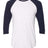 American Apparel Unisex 50/50 Raglan Three - Quarter Sleeve Tee - American Apparel BB453W White/ Navy XS