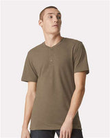 American Apparel Unisex CVC Henley Tee - American Apparel 2004CVC Heather Army S