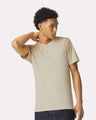 American Apparel Unisex CVC Henley Tee - American Apparel 2004CVC Heather Bone S