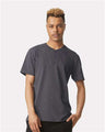 American Apparel Unisex CVC Henley Tee - American Apparel 2004CVC Heather Charcoal S