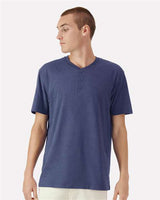 American Apparel Unisex CVC Henley Tee - American Apparel 2004CVC Heather Indigo S
