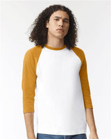 American Apparel Unisex CVC Three - Quarter Sleeve Tee - American Apparel 2003CVC Black/ White S