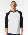 American Apparel Unisex CVC Three - Quarter Sleeve Tee - American Apparel 2003CVC White/ Black S