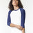 American Apparel Unisex CVC Three - Quarter Sleeve Tee - American Apparel 2003CVC White/ Heather Indigo S