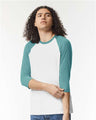 American Apparel Unisex CVC Three - Quarter Sleeve Tee - American Apparel 2003CVC White/Heather Arctic S