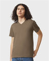 American Apparel Unisex CVC V - Neck Tee - American Apparel 2006CVC Heather Army S