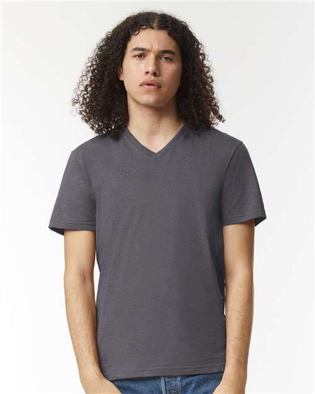 American Apparel Unisex CVC V - Neck Tee - American Apparel 2006CVC Heather Charcoal S
