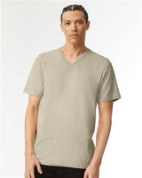 American Apparel Unisex CVC V - Neck Tee - American Apparel 2006CVC Heather Khaki S