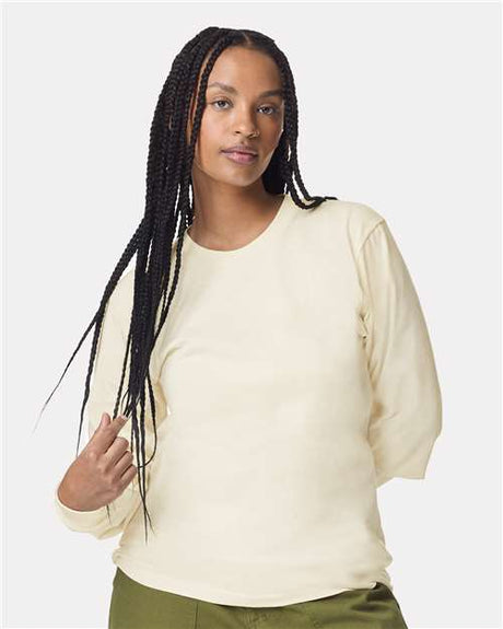 American Apparel Unisex Fine Jersey Long Sleeve Tee - American Apparel 2007 Cream S