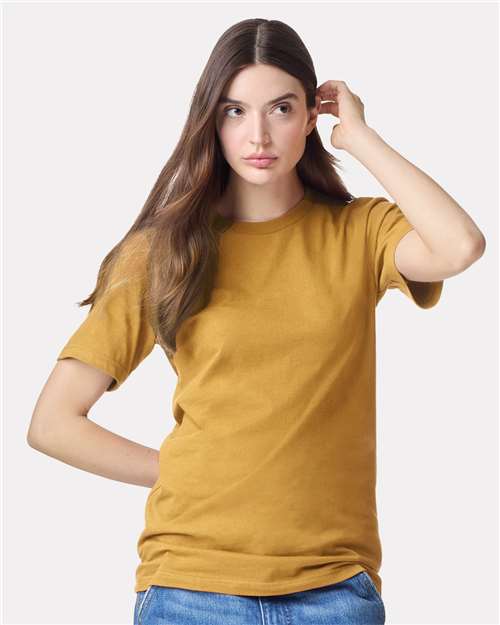 American Apparel Unisex Fine Jersey Tee - American Apparel 2001 Mustard S