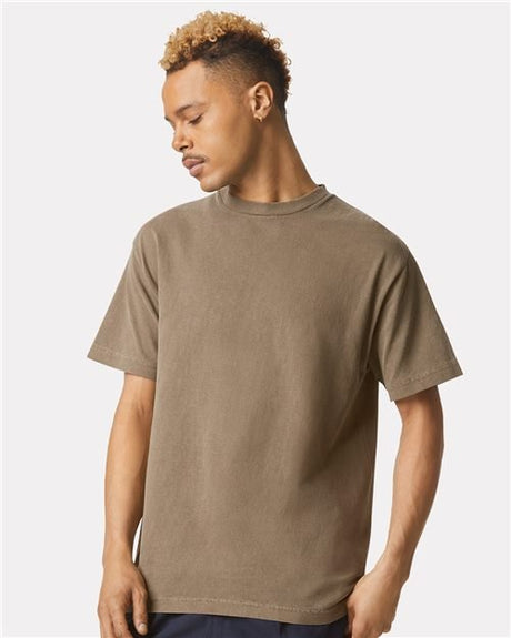 American Apparel Unisex Garment - Dyed Heavyweight Cotton Tee - American Apparel 1301GD Faded Army S