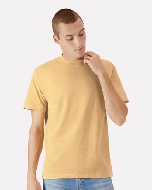 American Apparel Unisex Garment - Dyed Heavyweight Cotton Tee - American Apparel 1301GD Faded Mustard S