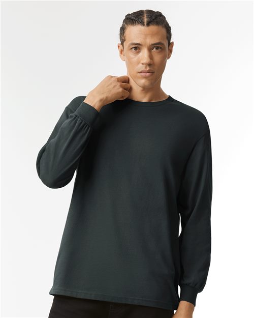 American Apparel Unisex Heavyweight Cotton Long Sleeve Tee - American Apparel 1304 Black S