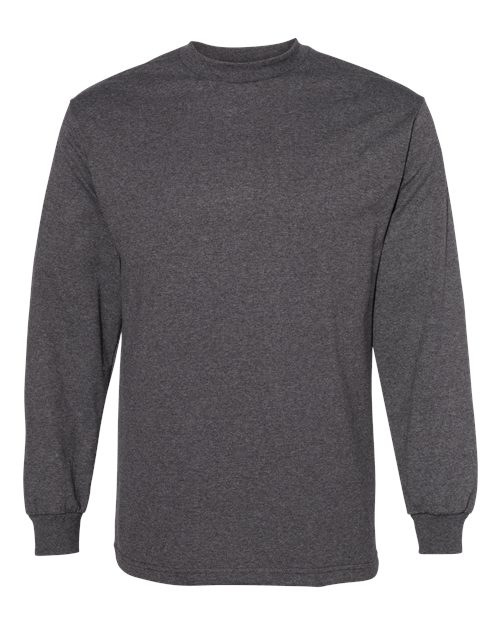 American Apparel Unisex Heavyweight Cotton Long Sleeve Tee - American Apparel 1304 Heather Charcoal S