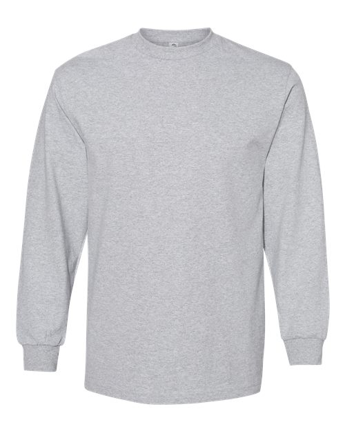 American Apparel Unisex Heavyweight Cotton Long Sleeve Tee - American Apparel 1304 Heather Grey S