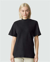 American Apparel Unisex Pique Mockneck Tee - American Apparel 1PQ Black S