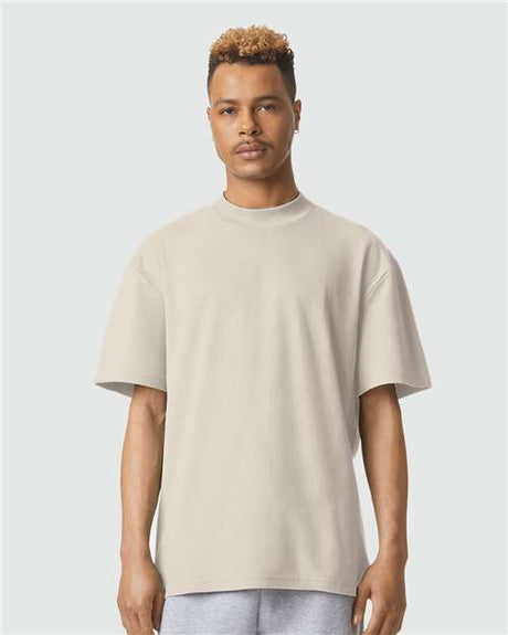 American Apparel Unisex Pique Mockneck Tee - American Apparel 1PQ Bone S