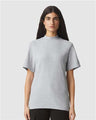 American Apparel Unisex Pique Mockneck Tee - American Apparel 1PQ Heather Grey S