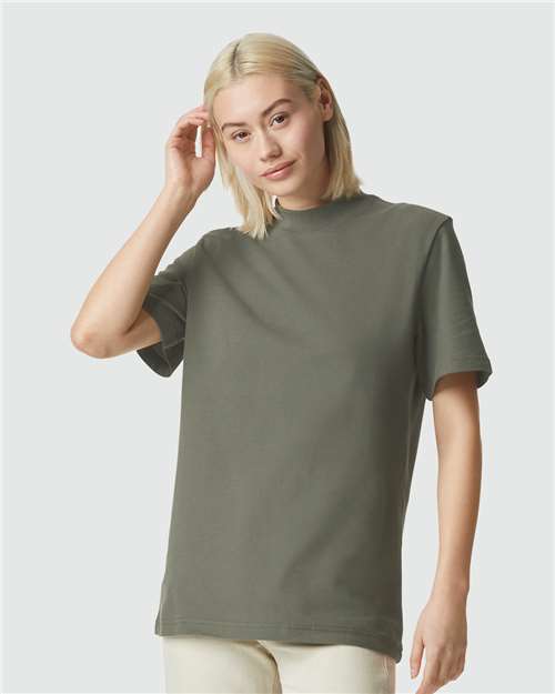 American Apparel Unisex Pique Mockneck Tee - American Apparel 1PQ Lieutenant S