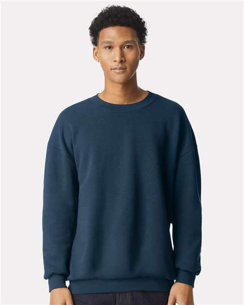 American Apparel Unisex ReFlex Fleece Crewneck Sweatshirt - American Apparel RF496 Sea Blue XS