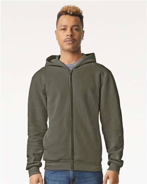 American Apparel Unisex ReFlex Fleece Full - Zip Hoodie Sweatshirt - American Apparel RF497 Lieutenant XS