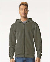 American Apparel Unisex ReFlex Fleece Full - Zip Hoodie Sweatshirt - American Apparel RF497 Lieutenant XS