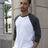 American Apparel Unisex USA - Made 50/50 Poly/Cotton Raglan Three - Quarter Sleeve Tee - American Apparel BB453US White/ Heather Black XS