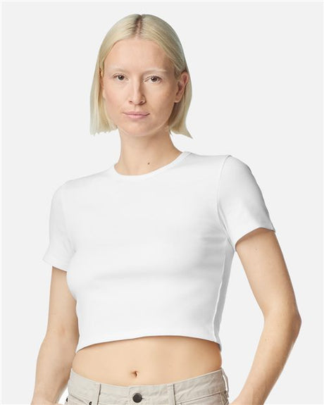 American Apparel Women's Baby Rib Cropped Tee - American Apparel BR210 Black S