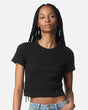 American Apparel Women's Baby Rib Cropped Tee - American Apparel BR210 Black S