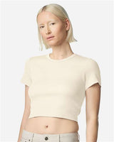 American Apparel Women's Baby Rib Cropped Tee - American Apparel BR210 Bone S
