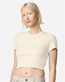 American Apparel Women's Baby Rib Cropped Tee - American Apparel BR210 Bone S