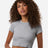 American Apparel Women's Baby Rib Cropped Tee - American Apparel BR210 Heather Grey S