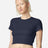 American Apparel Women's Baby Rib Cropped Tee - American Apparel BR210 Navy S
