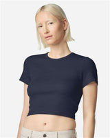 American Apparel Women's Baby Rib Cropped Tee - American Apparel BR210 Navy S