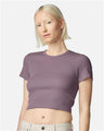 American Apparel Women's Baby Rib Cropped Tee - American Apparel BR210 Smokey Violet S