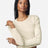 American Apparel Women's Baby Rib Long Sleeve Cropped Tee - American Apparel BR2107 Bone S