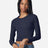 American Apparel Women's Baby Rib Long Sleeve Cropped Tee - American Apparel BR2107 Navy S