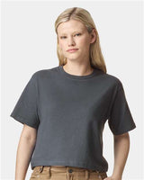 American Apparel Women's Fine Jersey Boxy Tee - American Apparel 102 Asphalt S