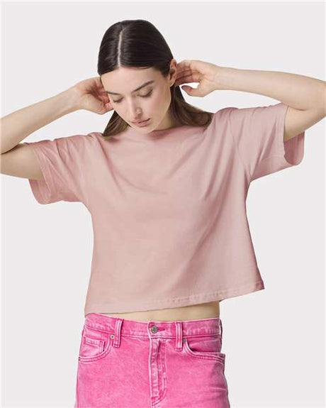 American Apparel Women's Fine Jersey Boxy Tee - American Apparel 102 Blush S